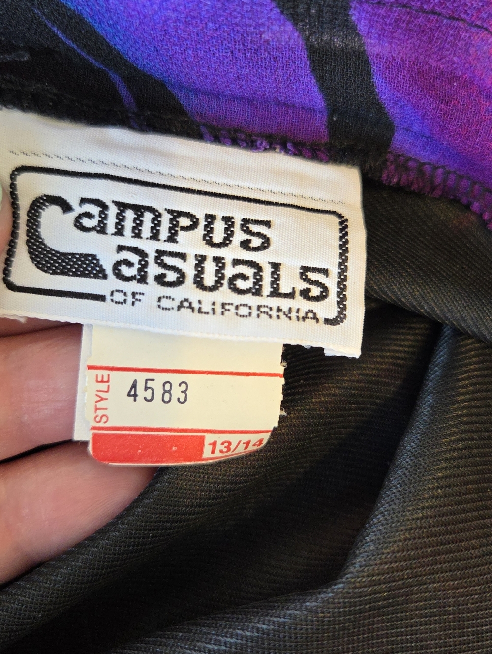 Vtg 70s Campus Casuals of California Pleated Midi Skirt NWT Leaf Print Pockets - Picture 7 of 13